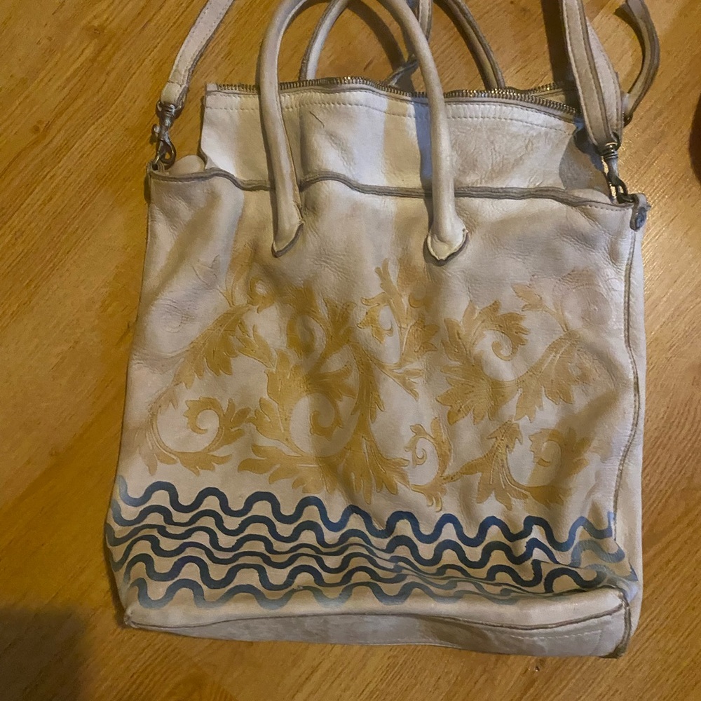 Elegant Cream and Gold Tote Bag
